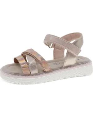 Sandales fille Beppi – Réf. 2203890 – Rose métallisé avec fermeture scratch