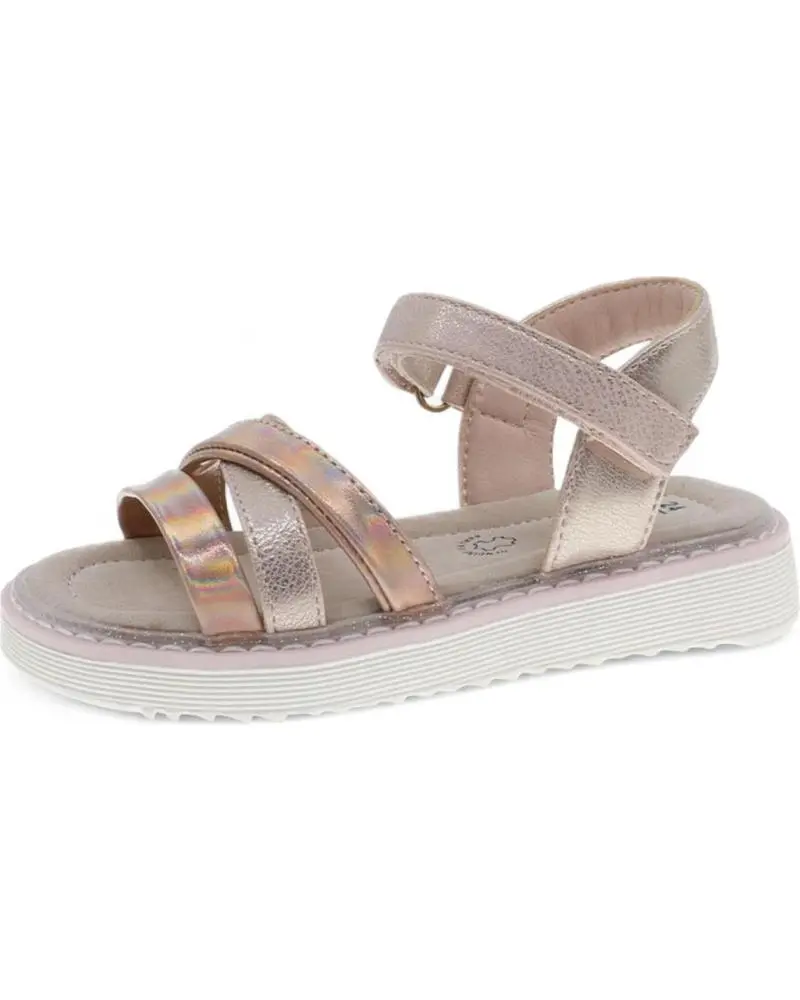 Sandales fille Beppi – Réf. 2203890 – Rose métallisé avec fermeture scratch